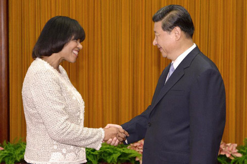 Le président chinois rencontre la Première ministre jamaïcaine