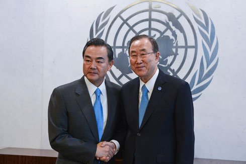Le ministre chinois des A.E. rencontre Ban Ki-moon