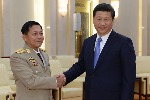 Le président chinois rencontre le commandant en chef des Services de défense du Myanmar