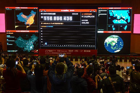 Les d&eacute;taillants en ligne chinois observent un boom du shopping &agrave; l'occasion de la "Journ&eacute;e des c&eacute;libataires"