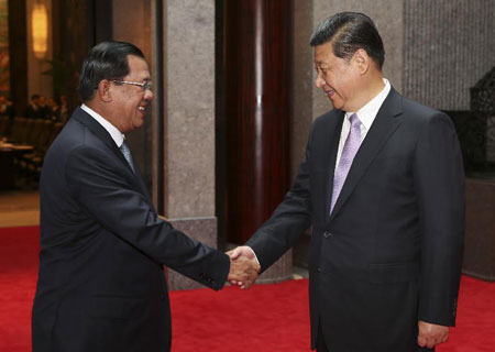 Le président chinois rencontre le PM cambodgien