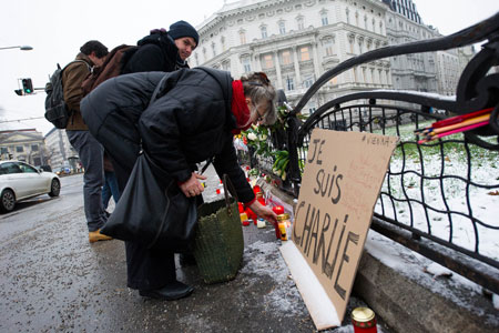 Photos- Le monde pleure les victimes de l'attaque contre le siège de Charlie Hebdo