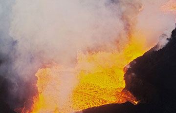 Un volcan en éruption en Islande