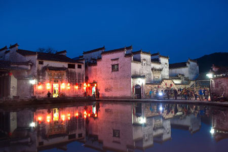 Paysages magnifiques du village ancien de Hongcun