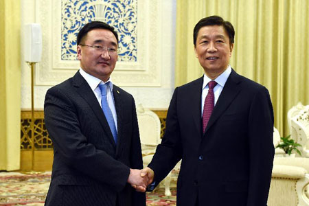 Rencontre entre le vice-président chinois et le ministre mongol des AE