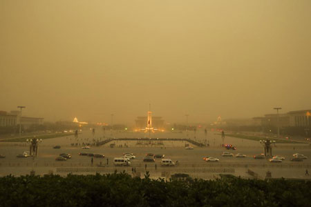 Beijing frappée par une tempête de sable