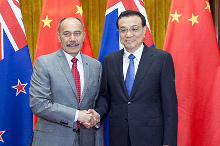 Rencontre entre le Premier ministre chinois et le gouverneur général de Nouvelle-Zélande