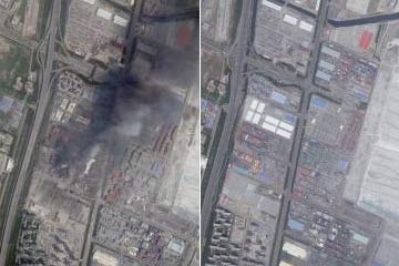 Photos comparatives de Tianjin avant et après l'explosion