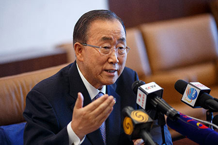 Ban Ki-moon s'attend à accueillir chaleureusement le président chinois au siège de 
l'ONU