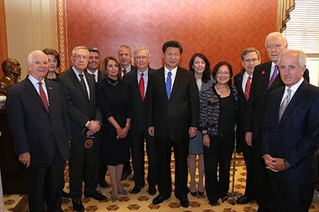 Le président chinois rencontre les leaders du Congrès américain