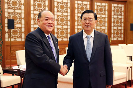 Zhang Dejiang rencontre des législateurs de Macao