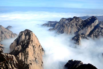 Chine: paysages du mont Hua en hiver