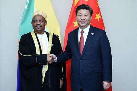 Xi Jinping plaide pour un renforcement de la coopération économique entre la Chine 
et les Comores