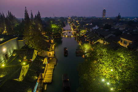 Paysages de Wuzhen, où se déroulera la 2e Conférence mondiale de l'Internet