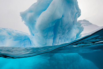 Photo : les glaciers du pôle Sud vus sous l'eau