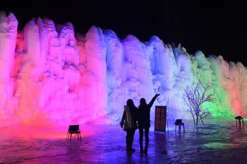 La cascade de glace de Blood Fairy Spring de Shijiazhuang
