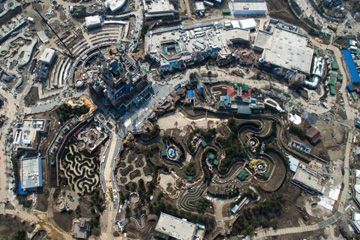 Le chantier de Disneyland Shanghai vu du ciel