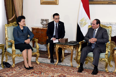 La vice-PM chinoise Liu Yandong rencontre des dirigeants égyptiens pour promouvoir 
la coopération
