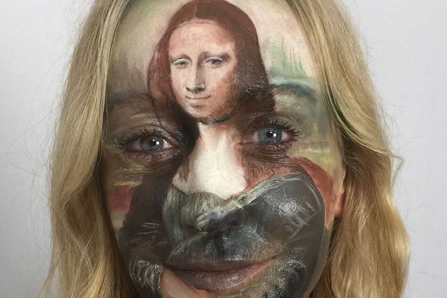 De magnifiques oeuvres d'art sur visage