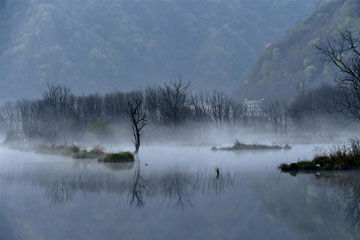 Chine: Paysage des zones humides du lac Dajiu au Hubei