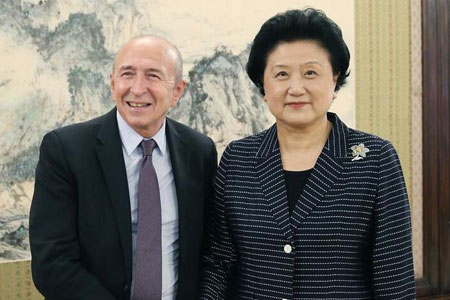 Liu Yandong rencontre le maire de Lyon