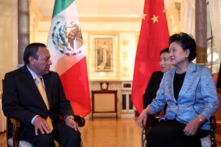 La vice-Première ministre chinoise Liu Yandong s'engage à soutenir la coopération 
interparlementaire avec le Mexique