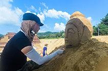 Chine : des sculptures de sable marquant le sommet du G20