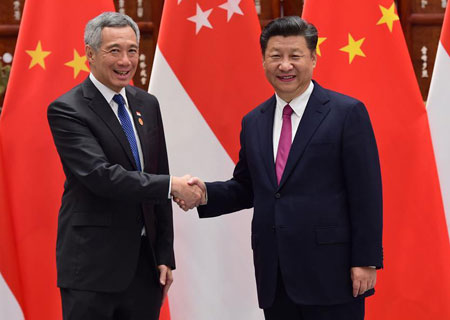 Le président chinois rencontre le PM singapourien