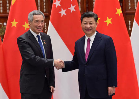 Le président chinois rencontre le PM singapourien