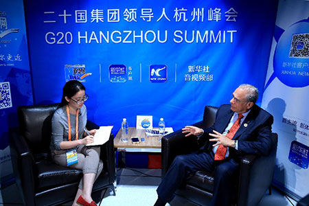 G20 : le chef de l'OCDE salue les efforts chinois visant à centrer le sommet sur 
la reprise de la croissance (INTERVIEW)