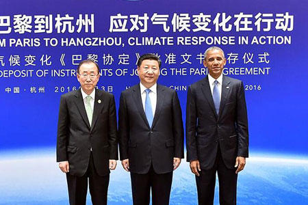 La Chine et les Etats-Unis soumettent à Ban Ki-moon leurs instruments d'adhésion 
à l'Accord de Paris