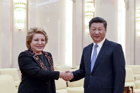 Le président chinois rencontre la présidente du Conseil de la Fédération de Russie