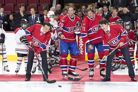 Le PM chinois rencontre l'équipe de hockey sur glace de Montréal