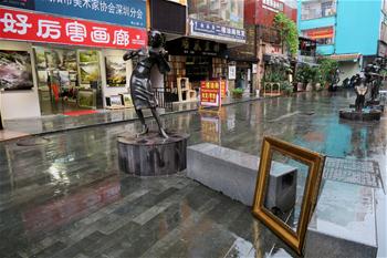 Marché de peintures dans un village de Shenzhen