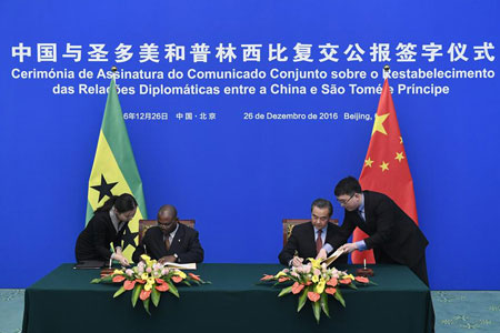 La Chine et Sao Tomé-et-Principe renouent leurs relations diplomatiques