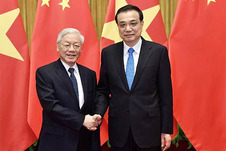 Des dirigeants chinois rencontrent le chef du Comité central du Parti communiste 
vietnamien
