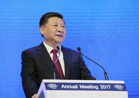 Xi Jinping s'adresse au forum de Davos pour la première fois et veut faire progresser 
la croissance et la gouvernance mondiales