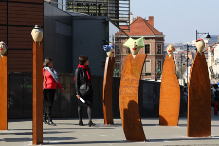Belgique : sculptures "Citoyens européens" pour le 60 anniversaire du traité de Rome