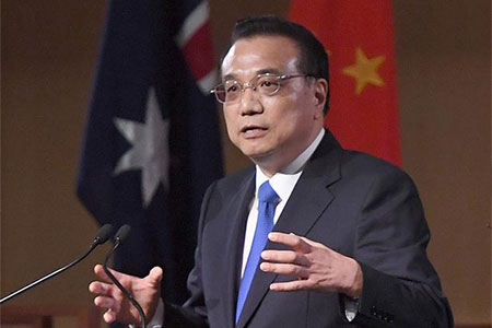 Le Premier ministre chinois promet de s'associer à l'Australie dans la promotion 
de la mondialisation économique