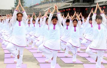 Yoga de groupe au Guizhou