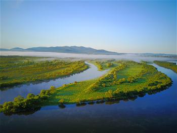 Chine : paysage du fleuve Wusuli