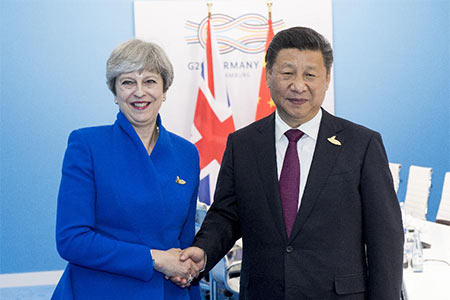 Le président chinois souhaite un développement plus stable et rapide des relations 
avec le Royaume-Uni