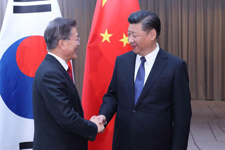La Chine veut s'associer à la Corée du Sud pour que les liens bilatéraux 
retrouvent la voie d'un développement satisfaisant