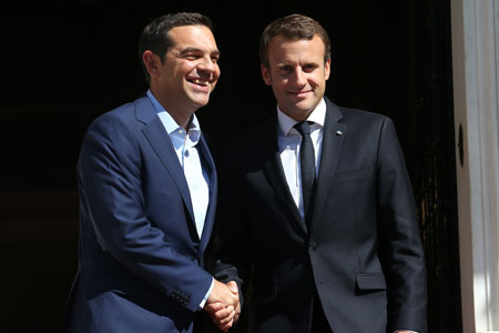 Emmanuel Macron en visite officielle en Grèce