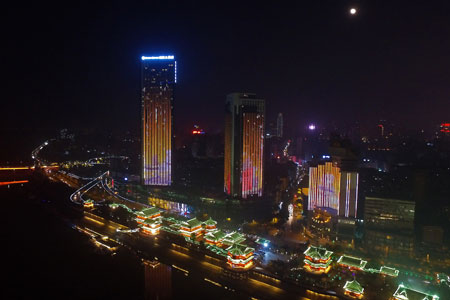 Chine: vue nocturne de Nanchang