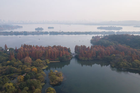 Chine: paysage du lac de l'Ouest à Hangzhou