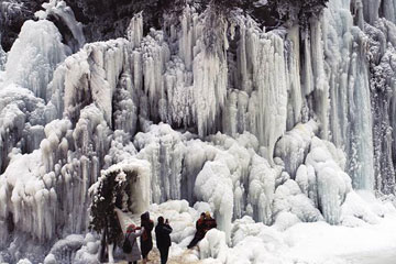 Chine : paysage de glace au Gansu
