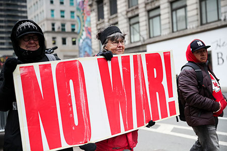 Manifestation contre la guerre à New York