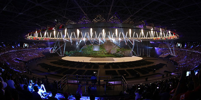 Cérémonie d'ouverture des 18es Jeux asiatiques à Jakarta