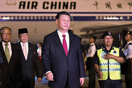 Le président chinois arrive à Brunei pour une visite d'Etat